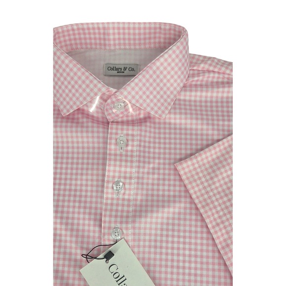 Collars & Co. Other - NWT Collars and Co Semi-Spread Collar Polo Pink Gingham Medium